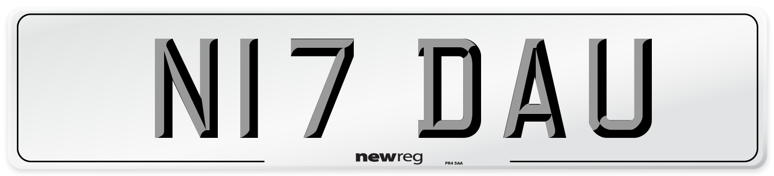 N17 DAU Number Plate from New Reg